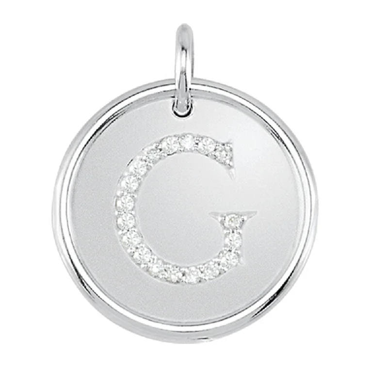 Exclusive Jewelry Bundles At Discounted Rates 1/10 Ctw G-H, I1 Diamond Initial 17mm 14k White Gold Pendant Letter G Exclusive Jewelry Bundles At Discounted Rates 1/10 Ctw G-H, I1 Diamond Initial 17mm 14k White Gold Pendant Letter G