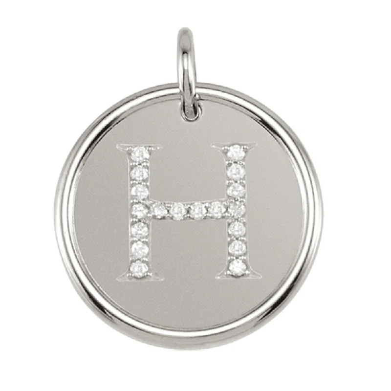 Special Deals On Handcrafted And Designer Jewelry 1/10 Ctw G-H, I1 Diamond Initial 17mm 14k White Gold Pendant Letter H Special Deals On Handcrafted And Designer Jewelry 1/10 Ctw G-H, I1 Diamond Initial 17mm 14k White Gold Pendant Letter H