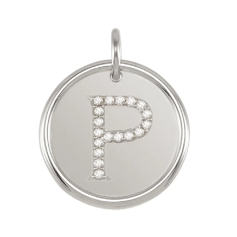 Your Perfect Accessory At The Perfect Price 1/10 Ctw G-H, I1 Diamond Initial 17mm 14k White Gold Pendant Letter P Your Perfect Accessory At The Perfect Price 1/10 Ctw G-H, I1 Diamond Initial 17mm 14k White Gold Pendant Letter P