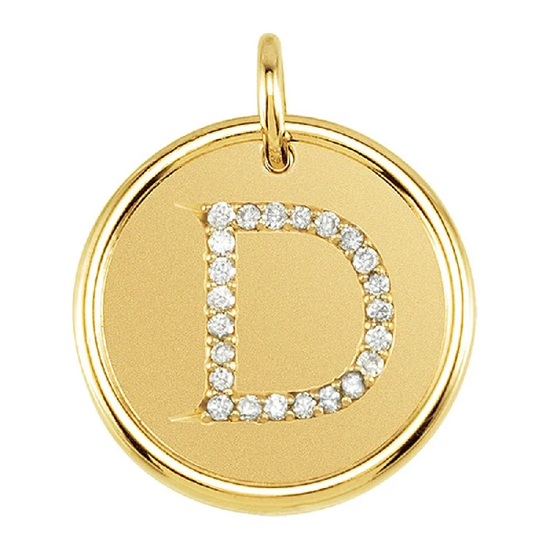 Shop Stylish Jewelry Now And Save Big 1/10 Ctw G-H, I1 Diamond Initial 17mm 14k Yellow Gold Pendant Letter D Shop Stylish Jewelry Now And Save Big 1/10 Ctw G-H, I1 Diamond Initial 17mm 14k Yellow Gold Pendant Letter D