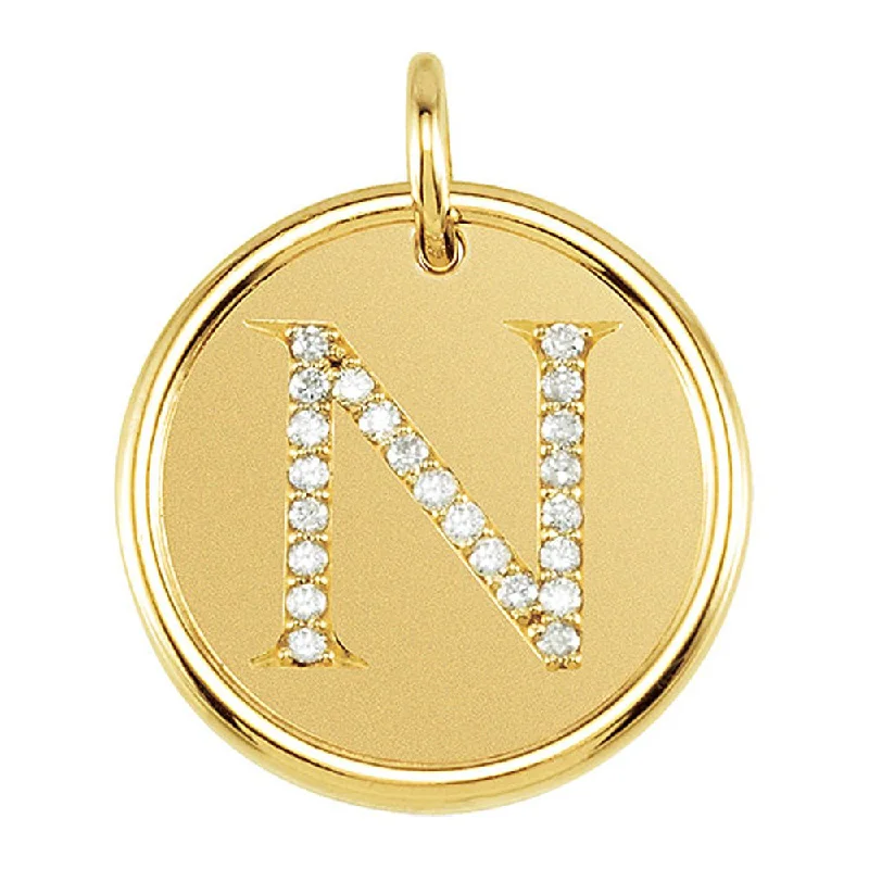 Personalized Jewelry Sale – Meaningful Gifts At Great Prices 1/10 Ctw G-H, I1 Diamond Initial 17mm 14k Yellow Gold Pendant Letter N Personalized Jewelry Sale – Meaningful Gifts At Great Prices 1/10 Ctw G-H, I1 Diamond Initial 17mm 14k Yellow Gold Pendant Letter N