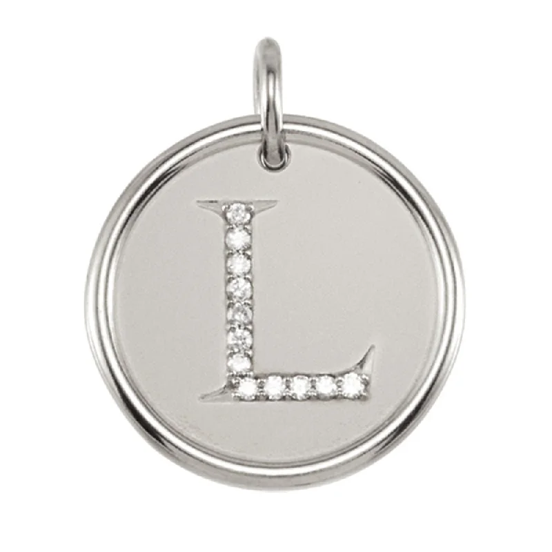 High-Quality Gemstone Jewelry For Special Occasions 1/15 Ctw G-H, I1 Diamond Initial 17mm 14k White Gold Pendant Letter L High-Quality Gemstone Jewelry For Special Occasions 1/15 Ctw G-H, I1 Diamond Initial 17mm 14k White Gold Pendant Letter L