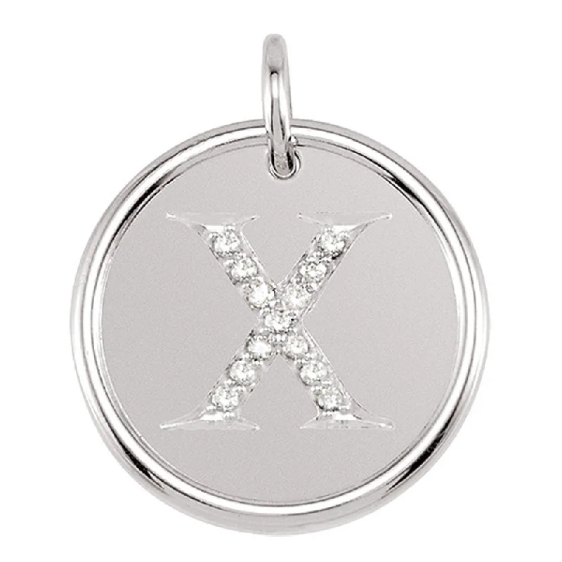 Customized Silver Jewelry For Unique Style 1/15 Ctw G-H, I1 Diamond Initial 17mm 14k White Gold Pendant Letter X Customized Silver Jewelry For Unique Style 1/15 Ctw G-H, I1 Diamond Initial 17mm 14k White Gold Pendant Letter X