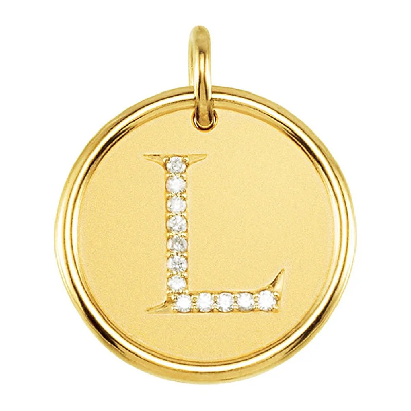 Huge Savings On Timeless Jewelry Collections 1/15 Ctw G-H, I1 Diamond Initial 17mm 14k Yellow Gold Pendant Letter L Huge Savings On Timeless Jewelry Collections 1/15 Ctw G-H, I1 Diamond Initial 17mm 14k Yellow Gold Pendant Letter L