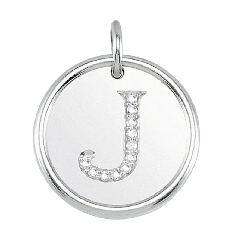 Premium Diamond Jewelry For Unforgettable Moments 1/20 Ctw G-H, I1 Diamond Initial 17mm 14k White Gold Pendant Letter J Premium Diamond Jewelry For Unforgettable Moments 1/20 Ctw G-H, I1 Diamond Initial 17mm 14k White Gold Pendant Letter J