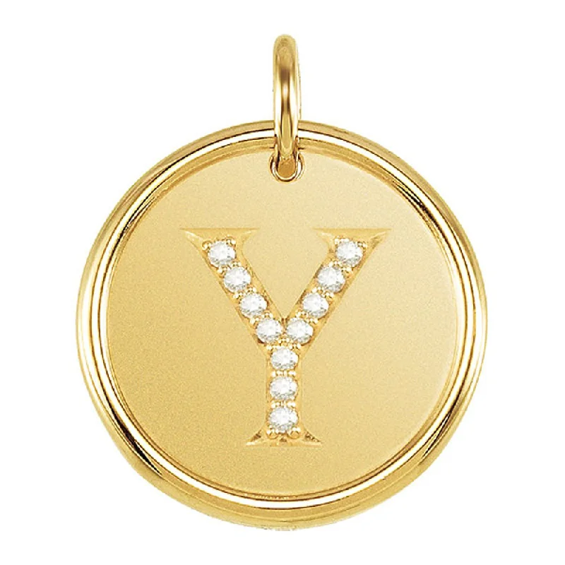 Seasonal Jewelry Sale – Upgrade Your Style Today 1/20 Ctw G-H, I1 Diamond Initial 17mm 14k Yellow Gold Pendant Letter Y Seasonal Jewelry Sale – Upgrade Your Style Today 1/20 Ctw G-H, I1 Diamond Initial 17mm 14k Yellow Gold Pendant Letter Y