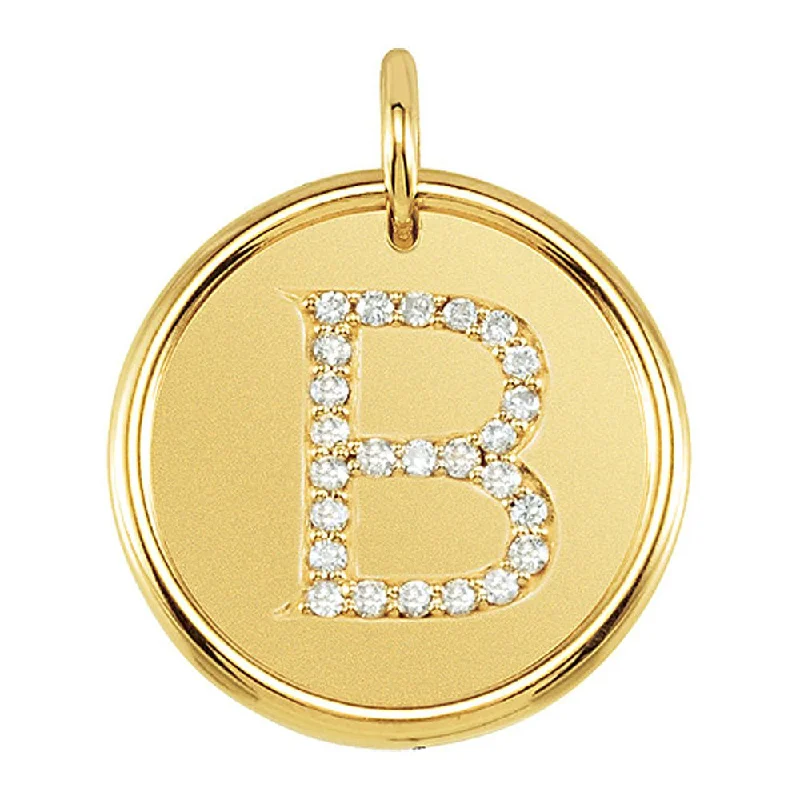 Don't Miss Our Biggest Jewelry Sale Of The Season 1/8 Ctw G-H, I1 Diamond Initial 17mm 14k Yellow Gold Pendant Letter B Don't Miss Our Biggest Jewelry Sale Of The Season 1/8 Ctw G-H, I1 Diamond Initial 17mm 14k Yellow Gold Pendant Letter B