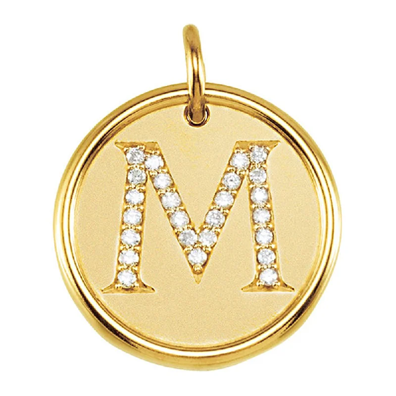 Limited-Time Offer On Elegant Jewelry Pieces 1/8 Ctw G-H, I1 Diamond Initial 17mm 14k Yellow Gold Pendant Letter M Limited-Time Offer On Elegant Jewelry Pieces 1/8 Ctw G-H, I1 Diamond Initial 17mm 14k Yellow Gold Pendant Letter M