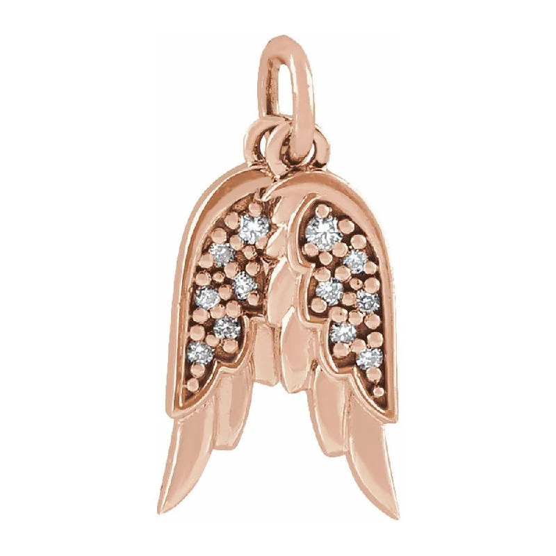 Elegant Jewelry At Unbeatable Offers – Shop Before It's Gone 14K Rose Gold .03 CTW Diamond Angel Wings Pendant, 3.75 x 12mm Elegant Jewelry At Unbeatable Offers – Shop Before It's Gone 14K Rose Gold .03 CTW Diamond Angel Wings Pendant, 3.75 x 12mm