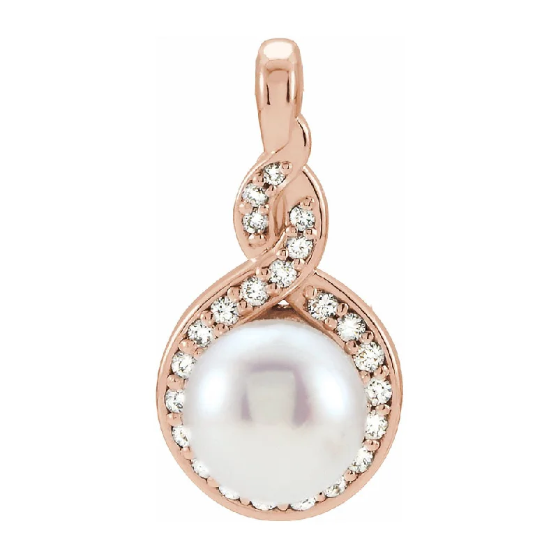 Bestselling Jewelry At Special Promotional Rates 14K Yellow, White or Rose Gold Akoya Cultured Pearl & Diamond Pendant Bestselling Jewelry At Special Promotional Rates 14K Yellow, White or Rose Gold Akoya Cultured Pearl & Diamond Pendant