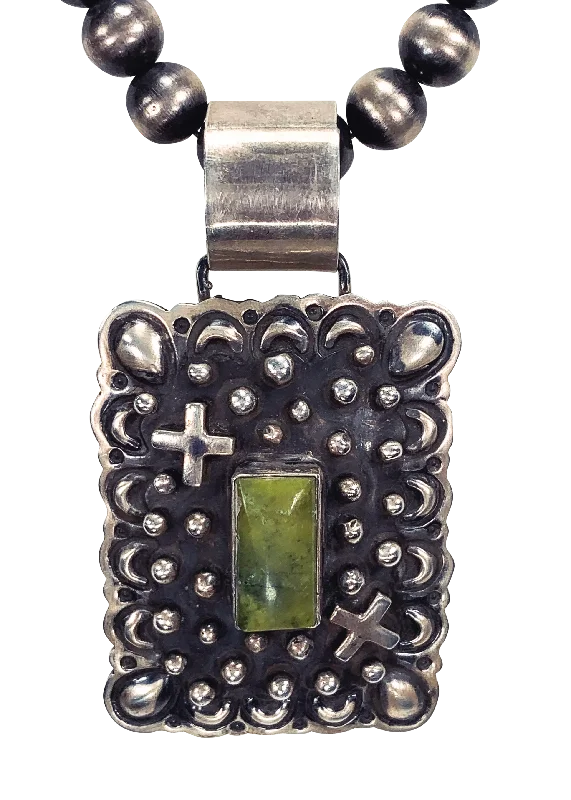 Celebrate With Sparkle – Jewelry Sale Now Live Serpentine Turquoise Pendant | Artisan Handmade
