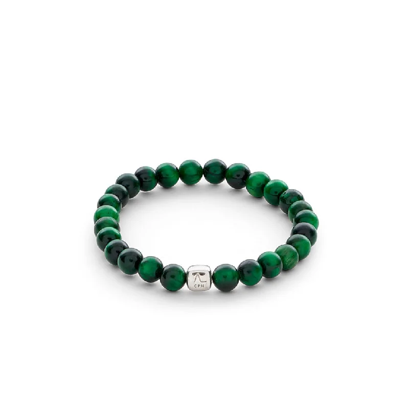 Fine Jewelry, Limited-Time Offers Available ColorUp (6mm) Silver Bracelet w. Green Tiger's Eye