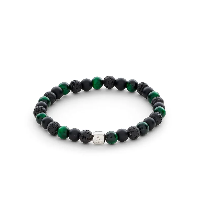 Grab Stylish Jewelry Before The Sale Ends ColorUp Tuscany (6mm) Silver Bracelet w. Tiger's Eye & Onyx