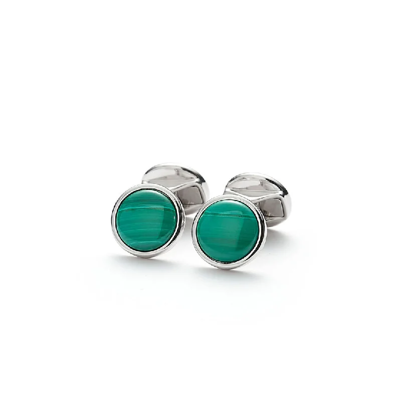 Don't Miss Out On Jaw-Dropping Jewelry Discounts Hope Round Silver Cufflinks w. Malachite Don't Miss Out On Jaw-Dropping Jewelry Discounts Hope Round Silver Cufflinks w. Malachite