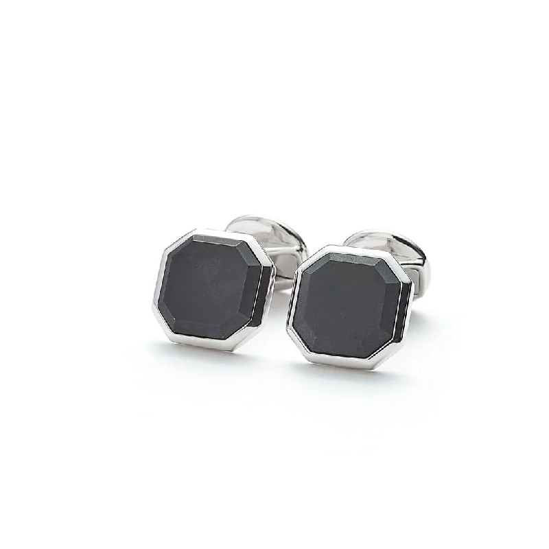 Luxury Jewelry Clearance – Shop Premium Styles Now Hope Square Facet Silver Cufflinks w. Onyx Matte Luxury Jewelry Clearance – Shop Premium Styles Now Hope Square Facet Silver Cufflinks w. Onyx Matte