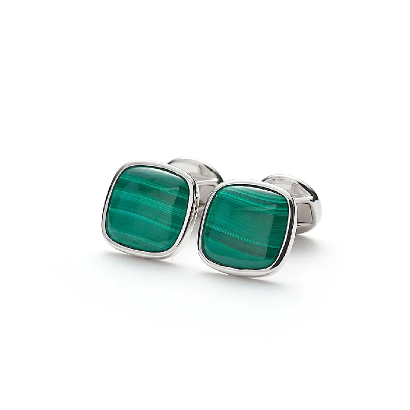 High-End Sparkle, Low-End Prices – Jewelry Sale Live Hope Square Silver Cufflinks w. Malachite High-End Sparkle, Low-End Prices – Jewelry Sale Live Hope Square Silver Cufflinks w. Malachite
