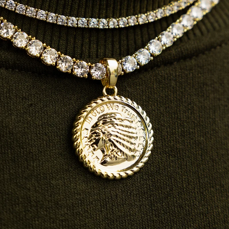 Timeless Elegance At Unbelievable Discounts GLD Chief Coin Pendant