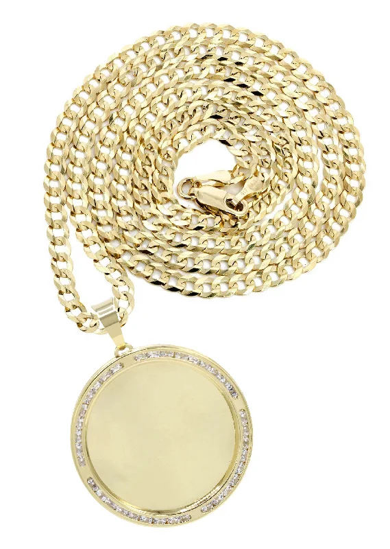 Limited-Time Jewelry Sale – Elegant Styles At Less 10K Yellow Gold CZ Picture Pendant Necklace | Appx. 14 Grams Limited-Time Jewelry Sale – Elegant Styles At Less 10K Yellow Gold CZ Picture Pendant Necklace | Appx. 14 Grams
