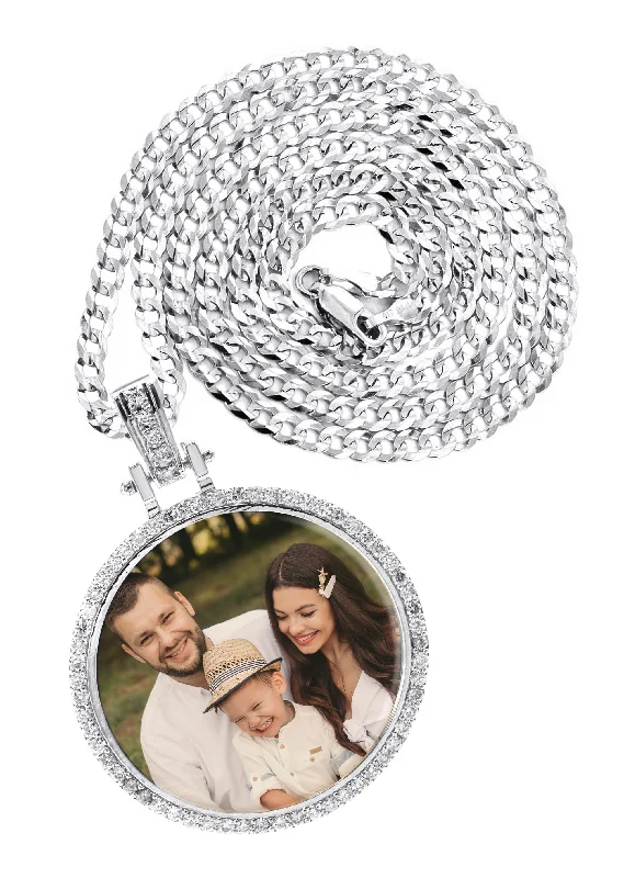 Luxury Jewelry Sale – Sparkle For Less Diamond 10K/14K White Gold Large Round Picture Pendant Necklace | Appx. 0.65 Carat Luxury Jewelry Sale – Sparkle For Less Diamond 10K/14K White Gold Large Round Picture Pendant Necklace | Appx. 0.65 Carat