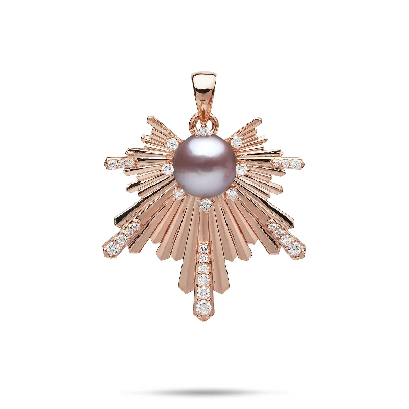 Flash Sale On Exquisite Jewelry – Don't Miss Out E Hoʻāla Lavender Freshwater Pearl Pendant in Rose Gold with Diamonds - 27mm