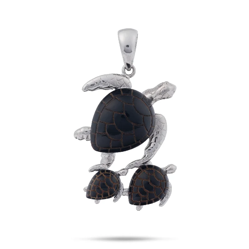 Must-Have Jewelry At Unbelievable Discounts Honu Black Coral Pendant in White Gold - 31mm Must-Have Jewelry At Unbelievable Discounts Honu Black Coral Pendant in White Gold - 31mm