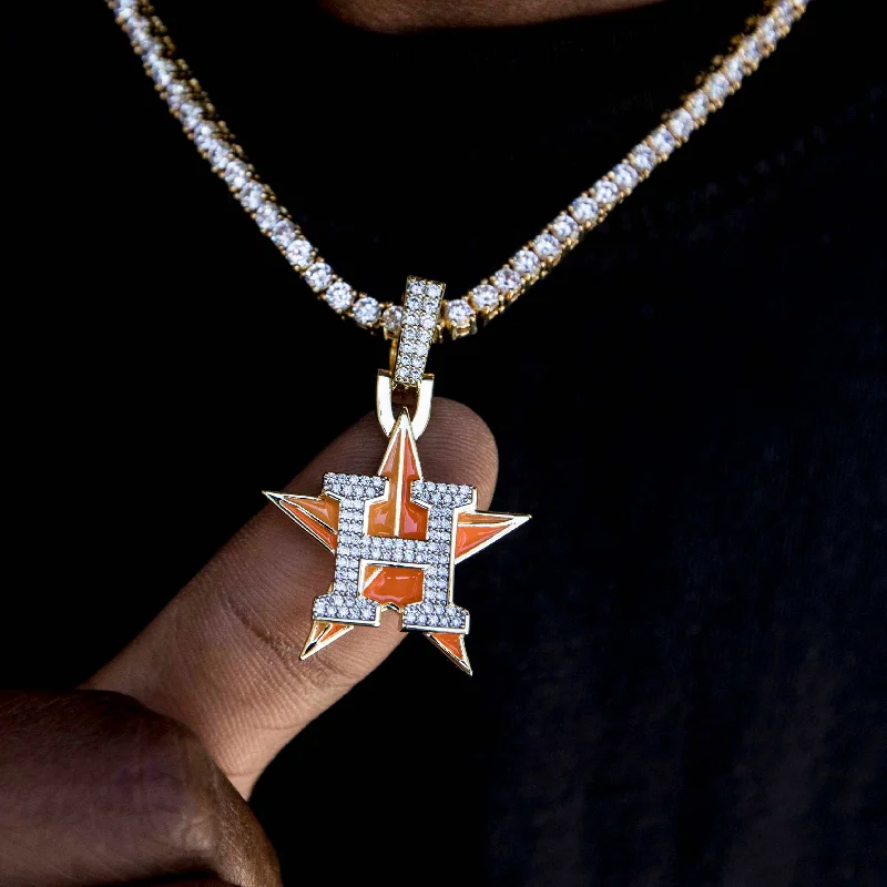 Chic And Stylish Jewelry At Discounted Prices Houston Astros Official MLB Logo Pendant Chic And Stylish Jewelry At Discounted Prices Houston Astros Official MLB Logo Pendant