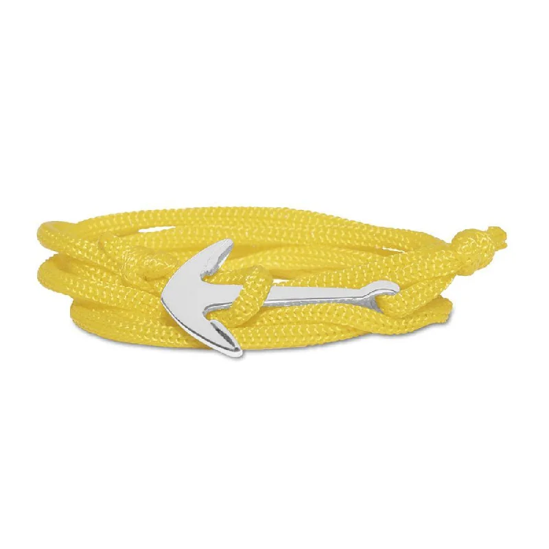 Timeless Beauty, Unbeatable Deals – Jewelry Sale On Mahi Anchor In Loop Rhodium Plated Adjustable Yellow Rope Style Unisex Bracelet Timeless Beauty, Unbeatable Deals – Jewelry Sale On Mahi Anchor In Loop Rhodium Plated Adjustable Yellow Rope Style Unisex Bracelet