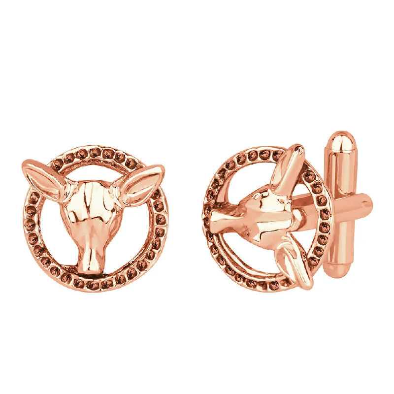 Best Jewelry Sale – Shop Exclusive Designs Now Mahi Rosegold Plated Deer Face Shaped Cufflink for Men and Boys (CL1100544Z)