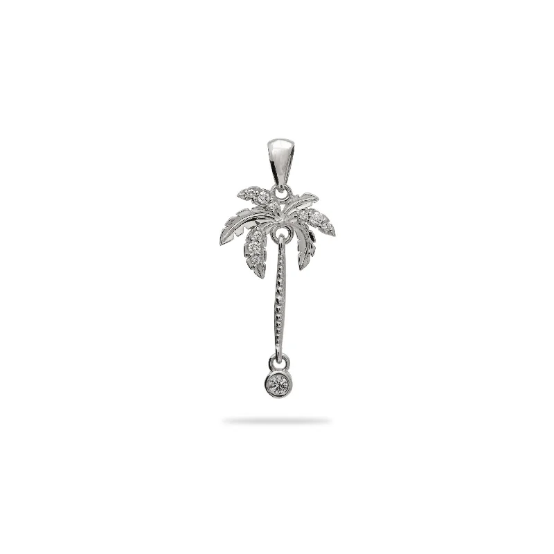 Luxury Jewelry At Unbeatable Discounts Paradise Palms - Palm Tree Pendant in White Gold with Diamonds - 24mm Luxury Jewelry At Unbeatable Discounts Paradise Palms - Palm Tree Pendant in White Gold with Diamonds - 24mm