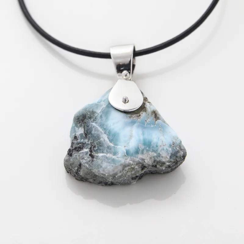 Premium Jewelry Now Available At Special Discounts Raw Larimar Pendant Daffodil