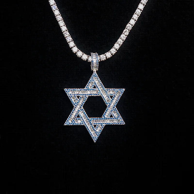 Elegant Necklaces And Bracelets At Limited-Time Offers Sapphire Baguette Star of David Pendant Elegant Necklaces And Bracelets At Limited-Time Offers Sapphire Baguette Star of David Pendant