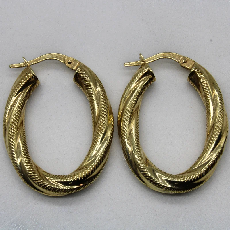 Get Ready To Sparkle – Special Jewelry Discounts Twisted Patterned Oval Hoops |