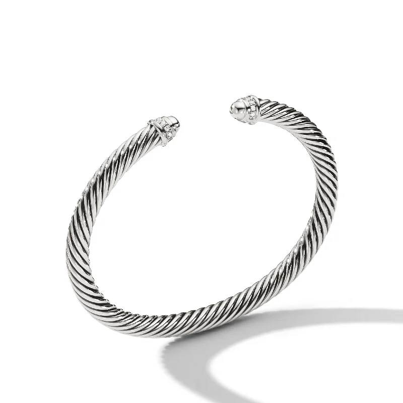 Premium Diamond Jewelry At Once-In-A-Lifetime Discounts Classic Cable Bracelet in Sterling Silver with Diamonds\, 5mm Premium Diamond Jewelry At Once-In-A-Lifetime Discounts Classic Cable Bracelet in Sterling Silver with Diamonds\, 5mm
