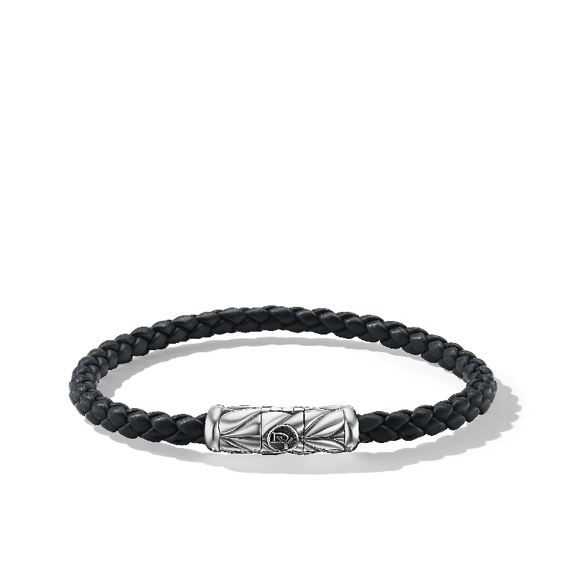 Make Your Outfit Shine With Discounted Jewelry Chevron Woven Bracelet in Black Rubber and Sterling Silver\, 6mm Make Your Outfit Shine With Discounted Jewelry Chevron Woven Bracelet in Black Rubber and Sterling Silver\, 6mm