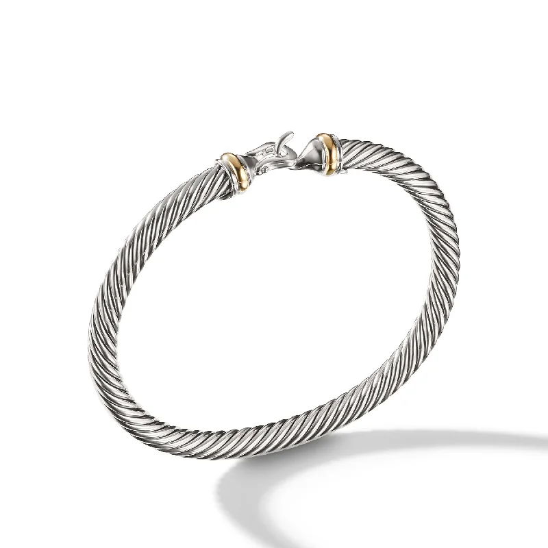 Final Call For Exquisite Jewelry At Reduced Rates Buckle Classic Cable Bracelet in Sterling Silver with 18K Yellow Gold\, 5mm Final Call For Exquisite Jewelry At Reduced Rates Buckle Classic Cable Bracelet in Sterling Silver with 18K Yellow Gold\, 5mm