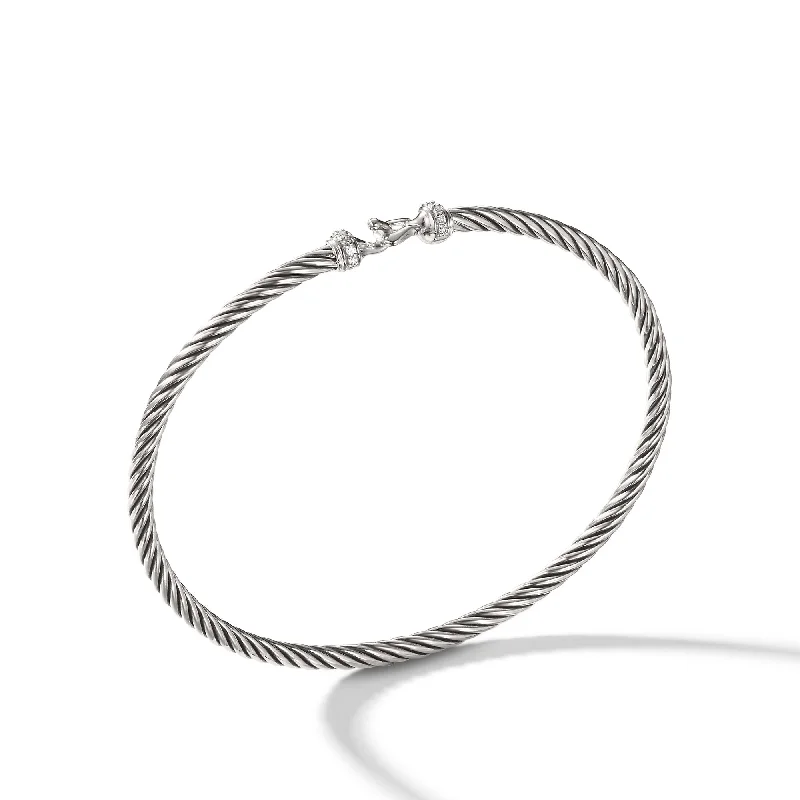 Timeless Jewelry Styles At Wallet-Friendly Prices Buckle Classic Cable Bracelet in Sterling Silver with Diamonds\, 3mm Timeless Jewelry Styles At Wallet-Friendly Prices Buckle Classic Cable Bracelet in Sterling Silver with Diamonds\, 3mm