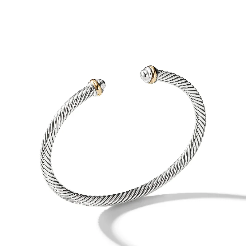 Jewelry Deals That Outshine The Rest Classic Cable Bracelet in Sterling Silver with 18K Yellow Gold\, 4mm Jewelry Deals That Outshine The Rest Classic Cable Bracelet in Sterling Silver with 18K Yellow Gold\, 4mm