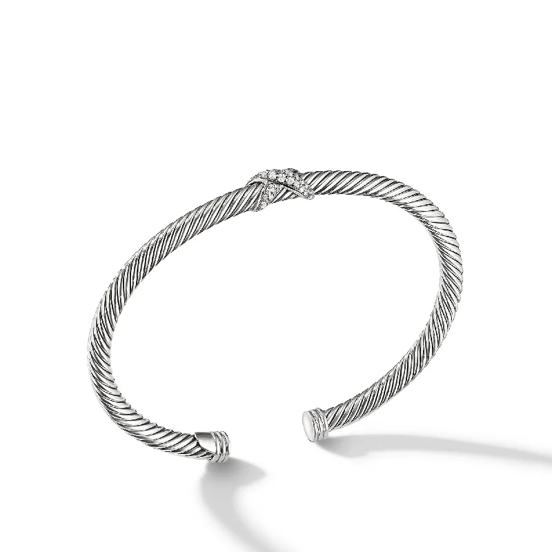 Don't Miss Out On Bestselling Jewelry At Special Prices X Classic Cable Station Bracelet in Sterling Silver with Diamonds\, 4mm Don't Miss Out On Bestselling Jewelry At Special Prices X Classic Cable Station Bracelet in Sterling Silver with Diamonds\, 4mm