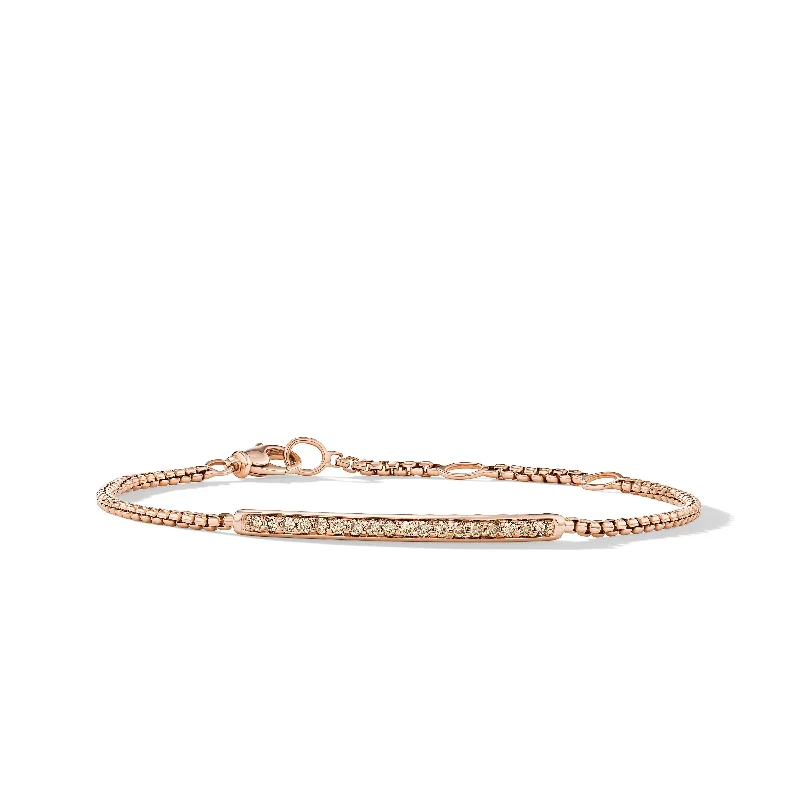 Premium Jewelry At Special Low Prices For A Limited Time Petite Pavé Bar Bracelet in 18K Rose Gold with Cognac Diamonds\, 1.7mm Premium Jewelry At Special Low Prices For A Limited Time Petite Pavé Bar Bracelet in 18K Rose Gold with Cognac Diamonds\, 1.7mm