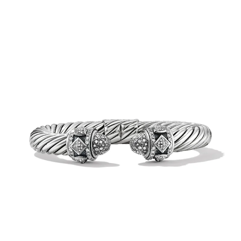 Shop Trending Jewelry With Exclusive Savings Renaissance® Classic Cable Bracelet in Sterling Silver with Diamonds\, 9mm