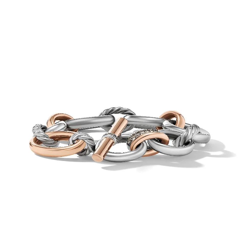 Affordable Gold-Plated Jewelry For Modern Fashion DY Mercer Melange Bracelet in Sterling Silver with 18K Rose Gold and Pavé Cognac Diamonds Affordable Gold-Plated Jewelry For Modern Fashion DY Mercer Melange Bracelet in Sterling Silver with 18K Rose Gold and Pavé Cognac Diamonds