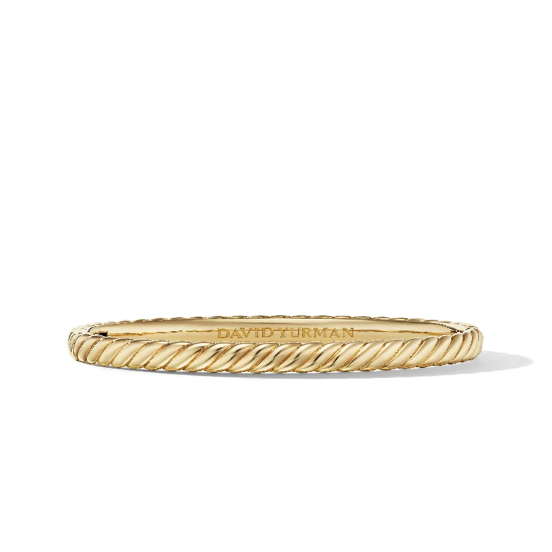 Shop Modern Jewelry Collections With Exclusive Discounts Sculpted Cable Bangle Bracelet in 18K Yellow Gold\, 4.6mm Shop Modern Jewelry Collections With Exclusive Discounts Sculpted Cable Bangle Bracelet in 18K Yellow Gold\, 4.6mm