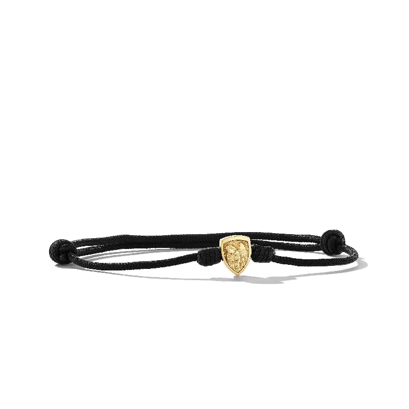 Limited-Time Offer On Premium Jewelry Collections St. Michael Cord Bracelet in Black Nylon with 18K Yellow Gold\, 9mm Limited-Time Offer On Premium Jewelry Collections St. Michael Cord Bracelet in Black Nylon with 18K Yellow Gold\, 9mm