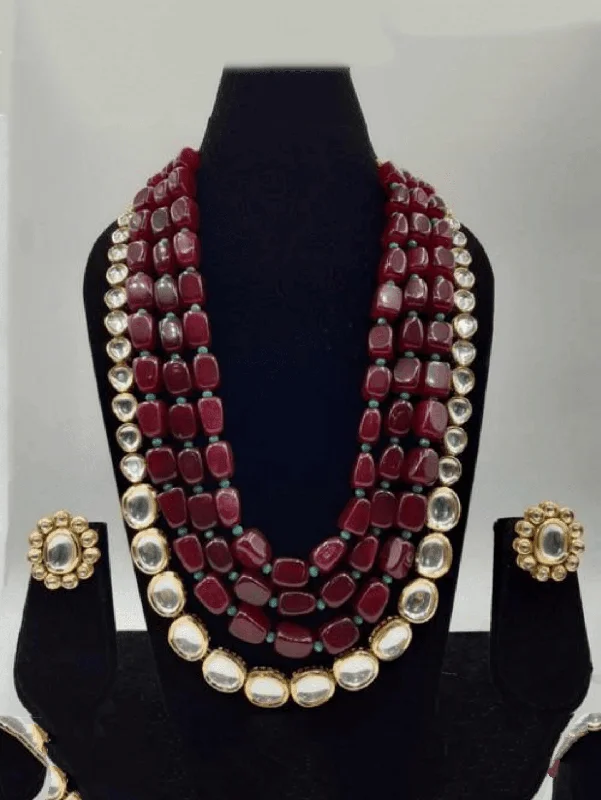 Flash Jewelry Sale – Get Stunning Pieces At Low Prices Big Maroon Beaded Long Set