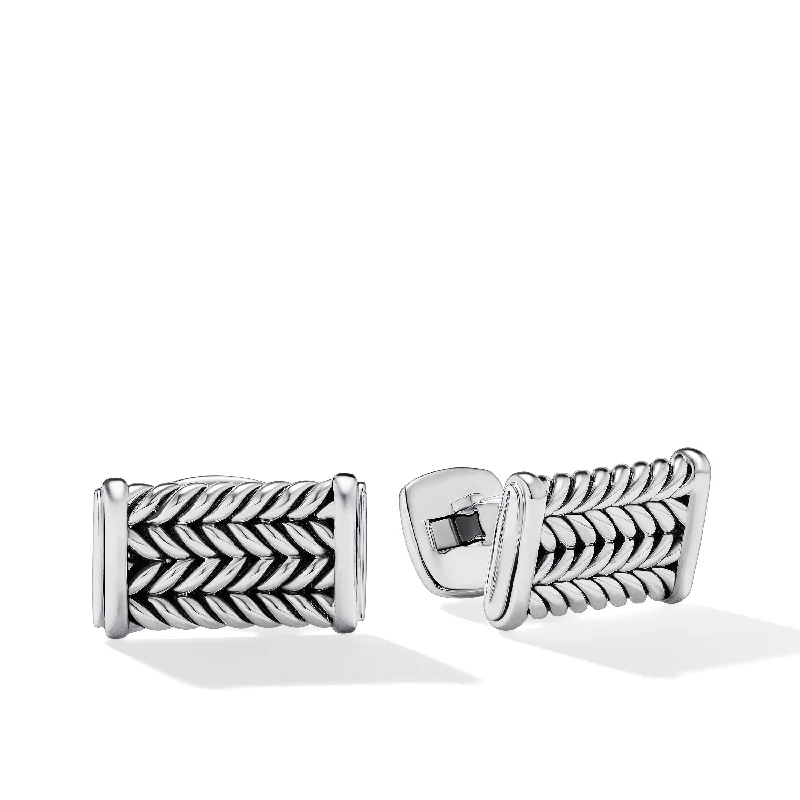 Seasonal Jewelry Deals – Elevate Your Style Chevron Cufflinks in Sterling Silver\, 22.8mm Seasonal Jewelry Deals – Elevate Your Style Chevron Cufflinks in Sterling Silver\, 22.8mm