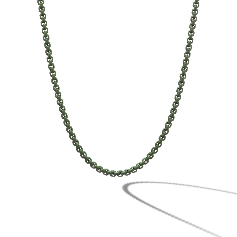 Unmissable Jewelry Discounts – Elevate Your Look For Less Box Chain Necklace in Sterling Silver with Green Stainless Steel\, 4mm Unmissable Jewelry Discounts – Elevate Your Look For Less Box Chain Necklace in Sterling Silver with Green Stainless Steel\, 4mm