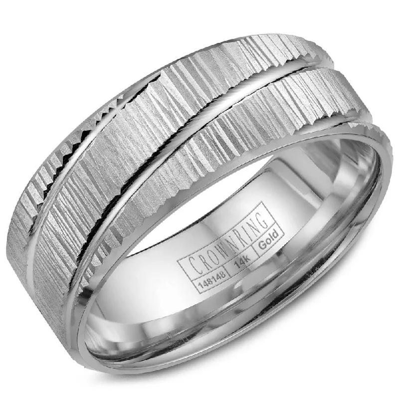 Exclusive Jewelry Bundles At Discounted Rates CrownRing 8MM Wedding Band with Bark Finish and Line Detailing WB-7922 Exclusive Jewelry Bundles At Discounted Rates CrownRing 8MM Wedding Band with Bark Finish and Line Detailing WB-7922