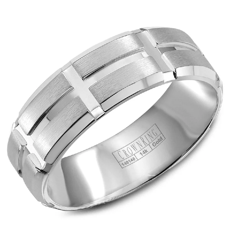 Exclusive Jewelry Sale – Sparkle For Less CrownRing 8MM Wedding Band with Brushed Center and Line Detailing WB-8802 Exclusive Jewelry Sale – Sparkle For Less CrownRing 8MM Wedding Band with Brushed Center and Line Detailing WB-8802