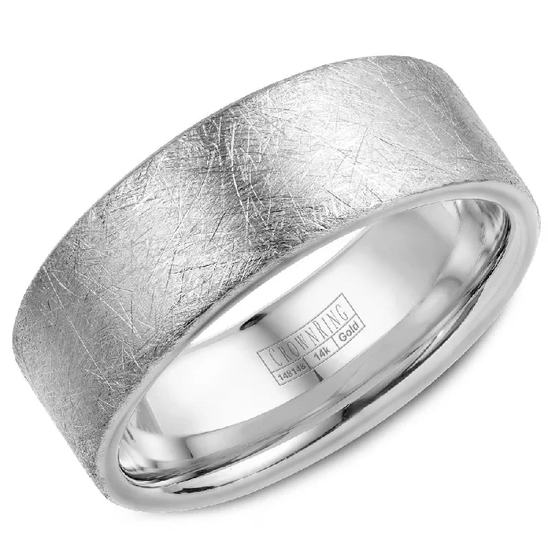 Exclusive Jewelry Offers – Sparkle For Less CrownRing 8MM Wedding Band with Diamond Brushed Center WB-025C8W Exclusive Jewelry Offers – Sparkle For Less CrownRing 8MM Wedding Band with Diamond Brushed Center WB-025C8W