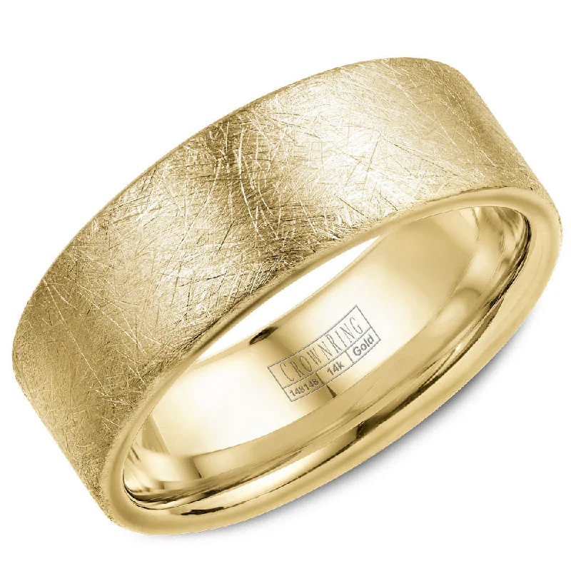 Flash Deals On Fine Jewelry – Shop Before It's Gone CrownRing 8MM Yellow Gold Wedding Band with Diamond Brushed Center WB-025C8Y Flash Deals On Fine Jewelry – Shop Before It's Gone CrownRing 8MM Yellow Gold Wedding Band with Diamond Brushed Center WB-025C8Y
